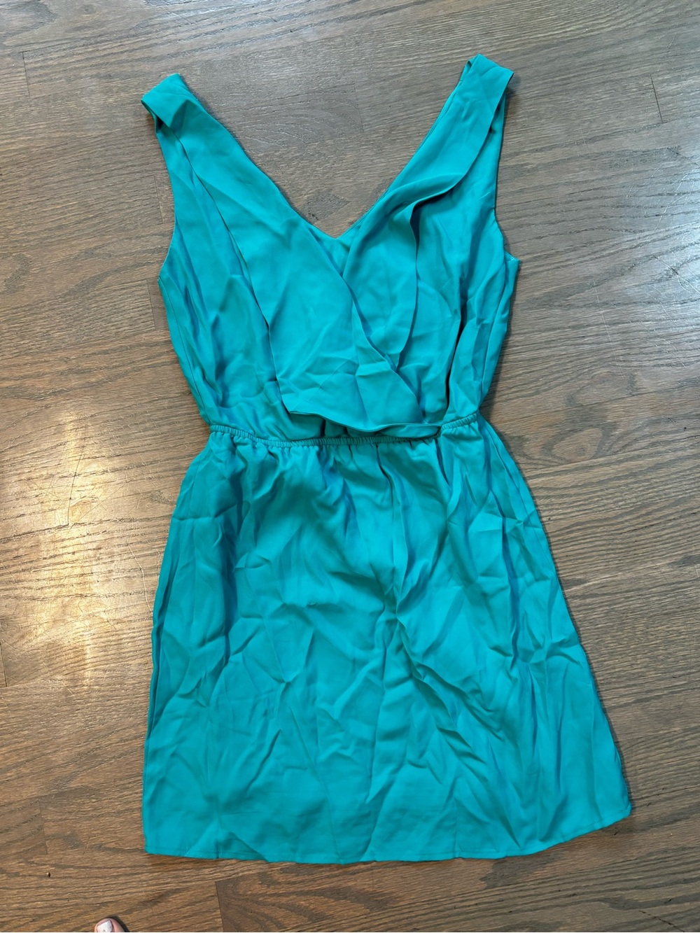 Y2K turquoise Tobi sleeveless mini dress 
 wrapped surplice a line size medium